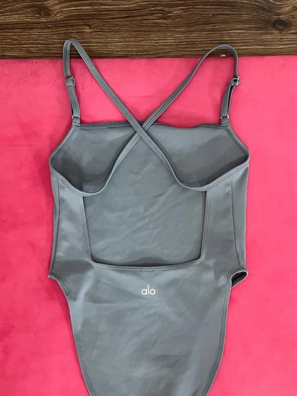 Alo Yoga Thrill Seeker Bodysuit Slate Grey / Blue - Size S
